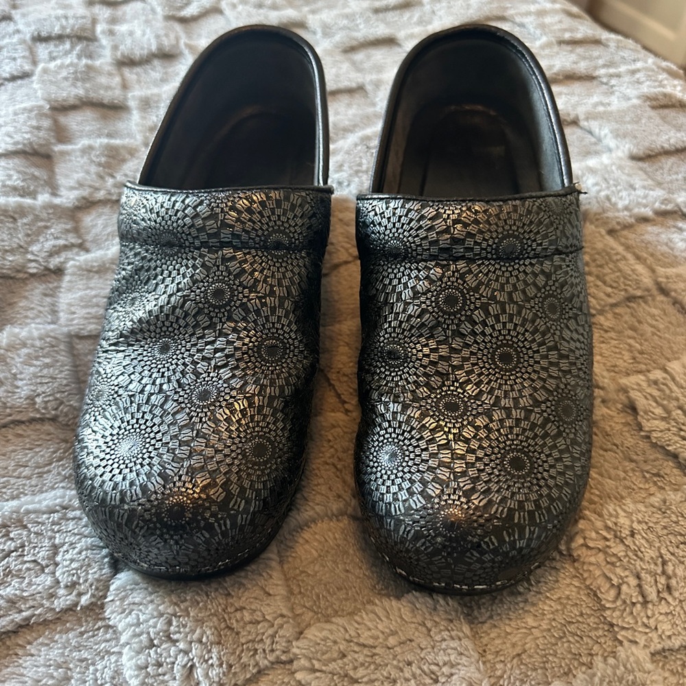 Black Patterned Clogs - image 1